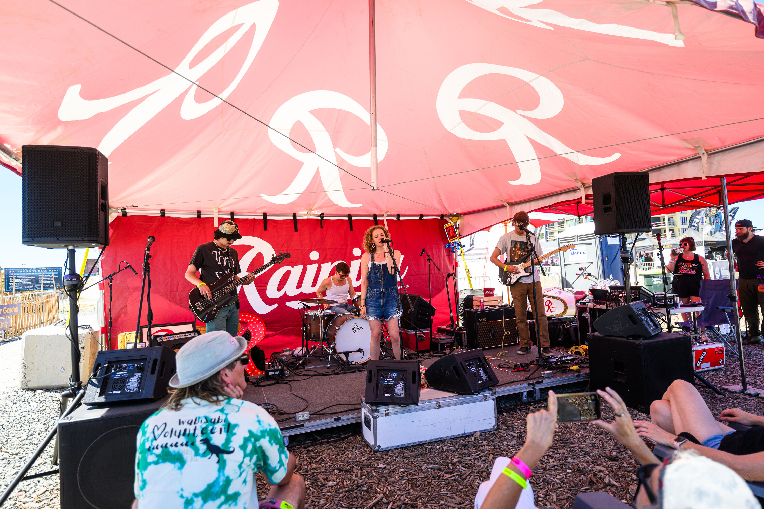 A band performs on the Rainier Tune Town Stage at the 2025 NW Tune-Up Festival